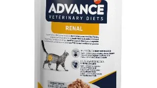 ADVANCE VETERINARY DIETS Renal, Pui, dieta veterinara,, plic hrana umeda pisici, sistem renal, (in sos), bax, 85g x 12buc