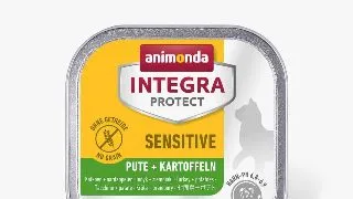 INTEGRA PROTECT Sensitive, Curcan si Cartofi, dieta veterinara, tavita hrana umeda fara cereale pisici, alergii, sistem digestiv, (in aspic), 100g