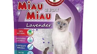 MIAU MIAU, Lavanda, asternut igienic pisici, granule, silicat, neaglomerant, neutralizare mirosuri, 5l