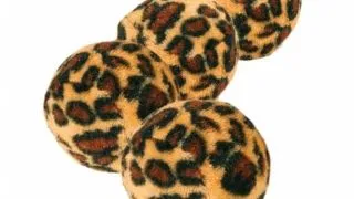 Trixie, jucarie minge leopard, pisici, cu clopotel, plastic, multicolor, 3.5cm, 4 buc