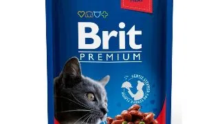 BRIT Premium, Vita si Mazare, plic hrana umeda pisici, (in sos), 100g