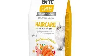 BRIT Care Haircare Healthy & Shiny Coat, Somon si Pui, hrana uscata fara cereale pisici, piele si blana, 2kg