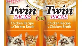 INABA Ciao Twin Packs, Pui, plic hrana umeda fara cereale pisici, (topping), 80g
