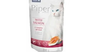 PIPER Animals, Somon, plic hrana umeda fara cereale pisici, (in aspic), 100g