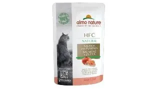 ALMO NATURE HFC, Somon si dovleac, plic hrana umeda pisici, (in supa), 55g
