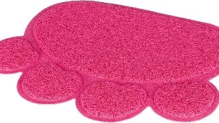 Covoras In Fata Litierei, Forma Labuta, PVC, 40 x 30 cm, Roz