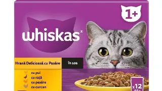 WHISKAS Selectii, Pasare, plic hrana umeda pisici, (in sos), multipack, 85g x 12