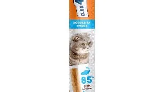 CLUB 4 PAWS Premium Stick, recompense pisici, Baton, Somon si Cod, 5g