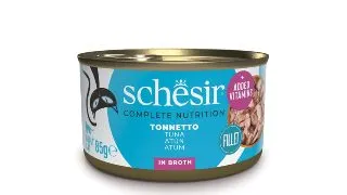 SCHESIR Complete Nutrition, Ton, conserva hrana umeda pisici, (in supa), 85g