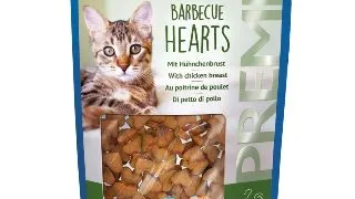TRIXIE Barbecue Hearts, Pui, punguta recompense fara cereale pisici, 50g