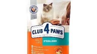 CLUB 4 PAWS Premium Sterilised, Pui, hrana uscata pisici sterilizate, 300g