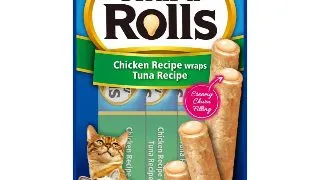 INABA Churu Rolls, Pui si Ton, punguta recompense fara cereale pisici, semimoist, 40g