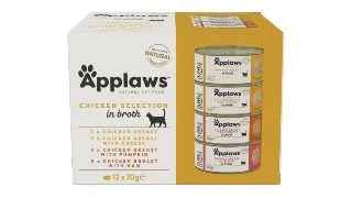 APPLAWS Chicken Selection, Pui, conserva hrana umeda pisici, (in supa), multipack, 70g x12buc