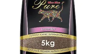 MIAU MIAU Pure, Lavanda, asternut igienic pisici, granule, bentonita, aglomerant, neutralizare mirosuri, 5kg