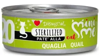 DISUGUAL Mini Me Sterilised, Prepelita, conserva hrana umeda fara cereale pisici sterilizate, (pate), 85g