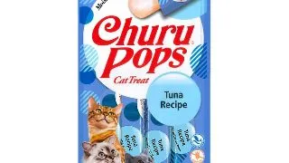 INABA CIAO Churu Pops, Ton, recompense lichide monoproteice fara cereale pisici, topping pate, 15g x 4
