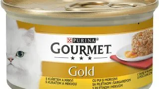 PURINA Gourmet Gold Savoury Cake, Pui cu Morcov, conserva hrana umeda pisici, (bucati de carne), 85g