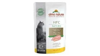ALMO NATURE HFC, Pui, plic hrana umeda pisici, (in supa), 55g