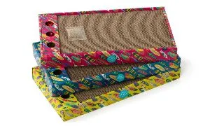 LEOPET Sisal Carton Fun, scratcher pisici, carton, catnip, diverse culori, 45 x 25 x 5 cm