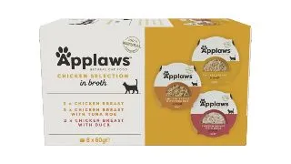 APPLAWS Chicken Selection, Pui, bol hrana umeda pisici, (in supa), multipack, 60g x 8buc
