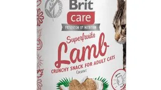 BRIT Care Snack Superfruits, Miel si Nuca de Cocos, recompense fara cereale pisici, 100g