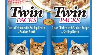 INABA Ciao Twin Packs, Ton, Pui si Scoici, plic hrana umeda fara cereale pisici, (topping), 80g