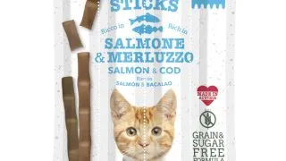 GIMCAT Sticks, Somon si Cod, punguta recompense fara cereale pisici, 20g