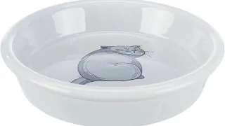 TRIXIE Cat, castron pisici, rotund, ceramica, gri, 0.25l, ⌀13cm