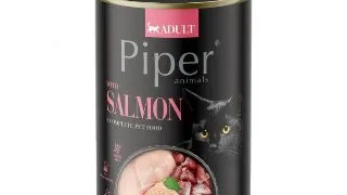 PIPER Animals, Somon, conserva hrana umeda fara cereale pisici, (in aspic), 400g