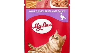 MY LOVE, Curcan, hrana umeda pisici, (in sos) MY LOVE, Curcan, plic hrana umeda pisici, (in sos), 100g