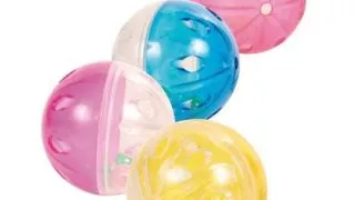 Trixie, minge cu clopotel, jucarie, pisici, plastic, multicolor, 4.5cm, 4 buc