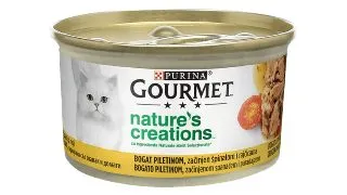 PURINA Gourmet Nature's Creations, Pui cu Spanac si Rosii, conserva hrana umeda pisici, 85g