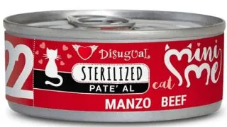 DISUGUAL Mini Me Sterilised, Vita, conserva hrana umeda fara cereale pisici sterilizate, (pate), 85g