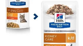 HILL'S Prescription Diet k/d Kidney Care, Pui, dieta veterinara pisici, plic hrana umeda, sistem renal, (in sos), 85g x 12buc