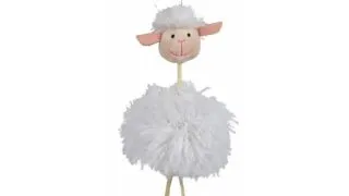Trixie, jucarie oaie cu sfoara, pisici, plus, multicolor, 20cm