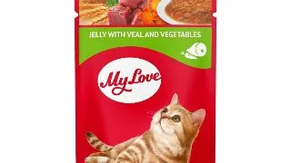 MY LOVE, Vita si Legume, hrana umeda pisici, (in jeleu) MY LOVE, Vita si Legume, plic hrana umeda pisici, (in jeleu), 85g x 24buc