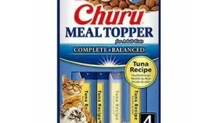 INABA Churu Meal Topper, Ton, plic, tub recompense fara cereale pisici, (piure), 56g