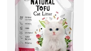 MON PETIT AMI Natural Tofu, Trandafir, asternut igienic pisici, peleti, tofu, aglomerant, ecologic, biodegradabil, 10l