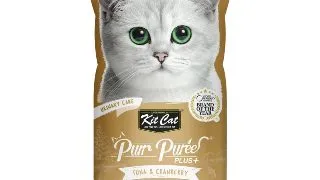 KIT CAT Purr Puree Plus Urinary Care, Ton, plic, punguta recompense functionale fara cereale pisici, sistem urinar, (piure), 15g x 4buc
