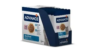 ADVANCE Sterilised, Curcan, plic hrana umeda pisici sterilizate, (in sos), bax, 85g x 12buc