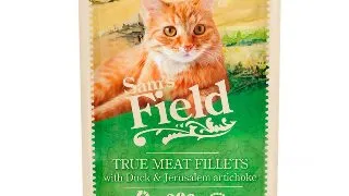 SAM'S FIELD True Meat Fillets, Rata, plic hrana umeda fara cereale pisici, (in sos), 85g
