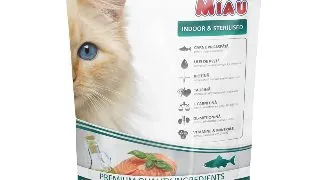 MIAU MIAU Indoor & Sterilised, Somon, hrana uscata pisici sterilizate, 800g