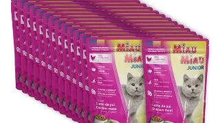 MIAU MIAU Kitten, Pui, plic hrana umeda pisici junior, (in sos), bax, 100g x 24buc