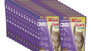 MIAU MIAU Sterilised, Pui, plic hrana umeda pisici sterilizate, (in sos), bax, 100g x 24buc