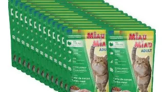 MIAU MIAU, Curcan, plic hrana umeda pisici, (in sos), bax, 100g x 24buc