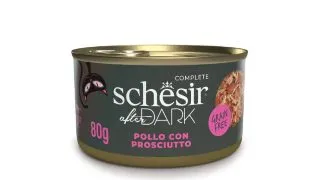 SCHESIR After Dark, Pui si Sunca, conserva hrana umeda fara cereale pisici, (in supa), 80g