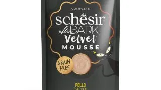 SCHESIR After Dark Velvet Mousse, Pui, plic hrana umeda fara cereale pisici, (mousse), 80g