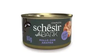 SCHESIR After Dark, Pui si Rata, conserva hrana umeda fara cereale pisici, (in supa), 80g