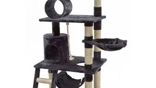 MIAU MIAU Regal, ansamblu de joaca pisici, negru, 73x49x155cm