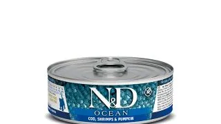 N&D Ocean Kitten, Cod si Creveti, conserva hrana umeda fara cereale pisici junior, (in aspic), 70g